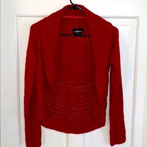 CROCHET KNIT CROPPED SWEATER CARDIGAN